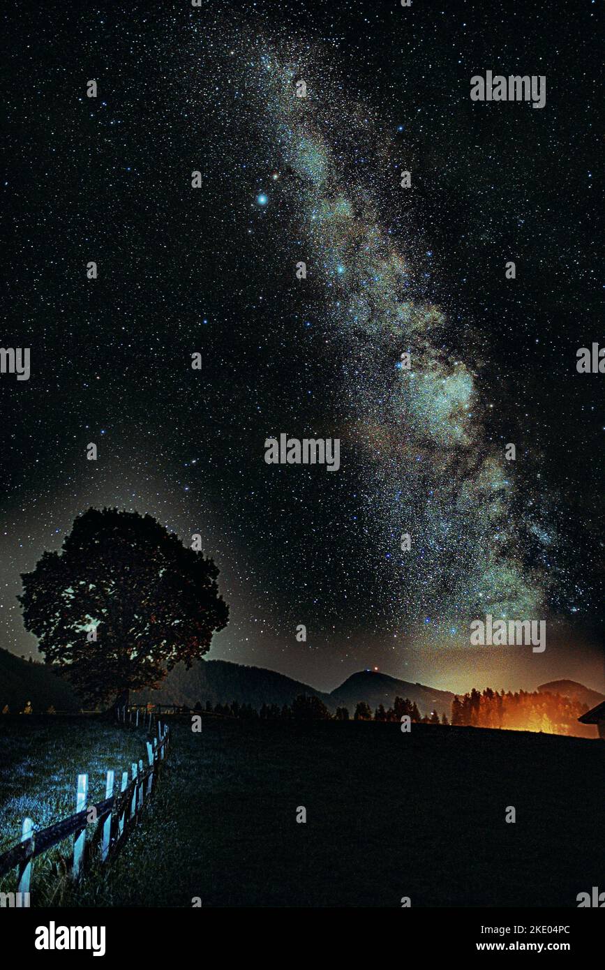 A vertical shot of the milky way in the night sky Stock Photo - Alamy