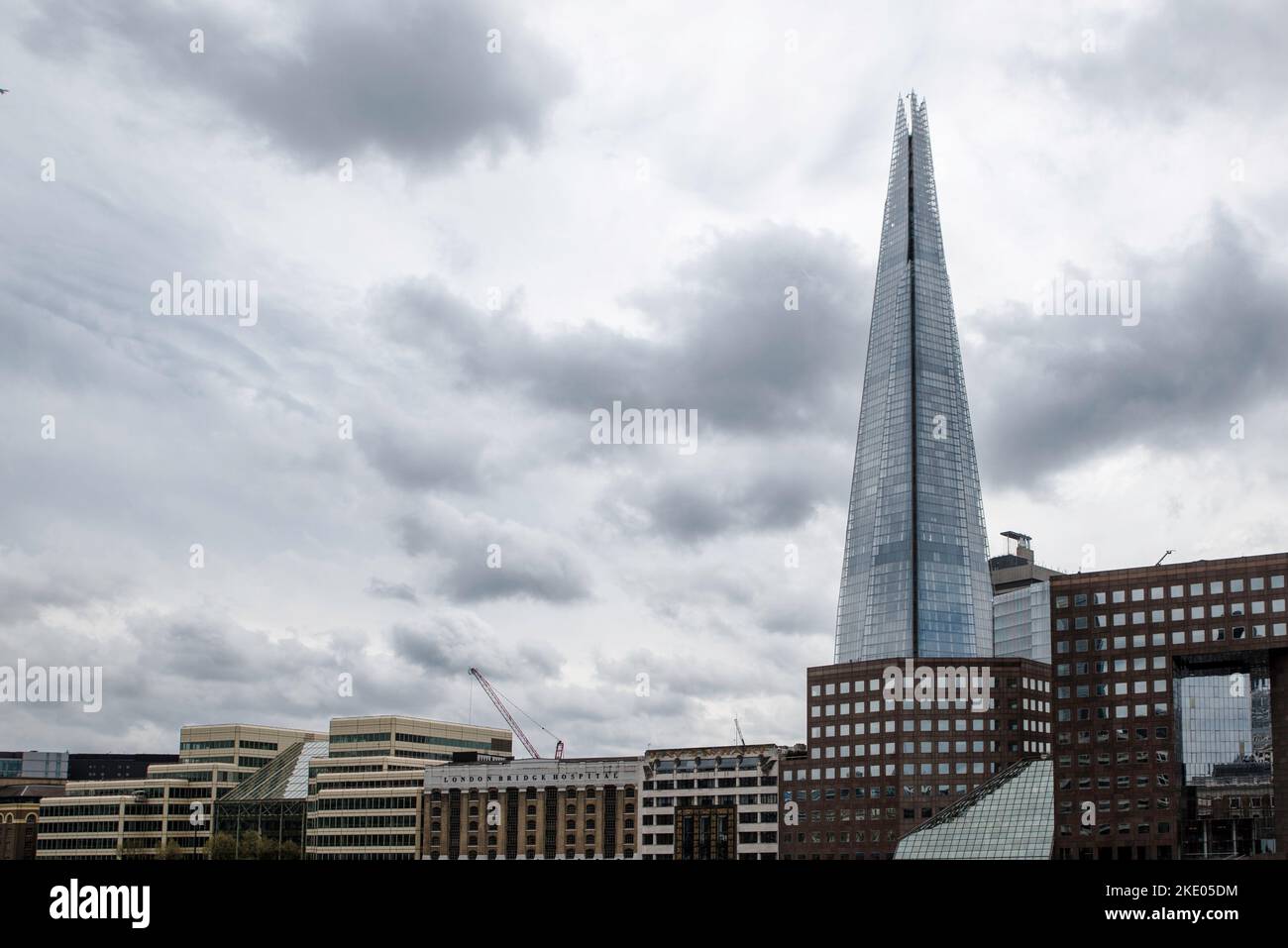 A scenic shot of the gloomy London skyline featuring The Shard in ...