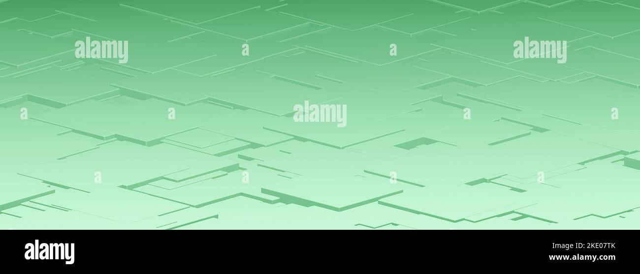 Green 3D illustration of abstract cube background with random sized ...