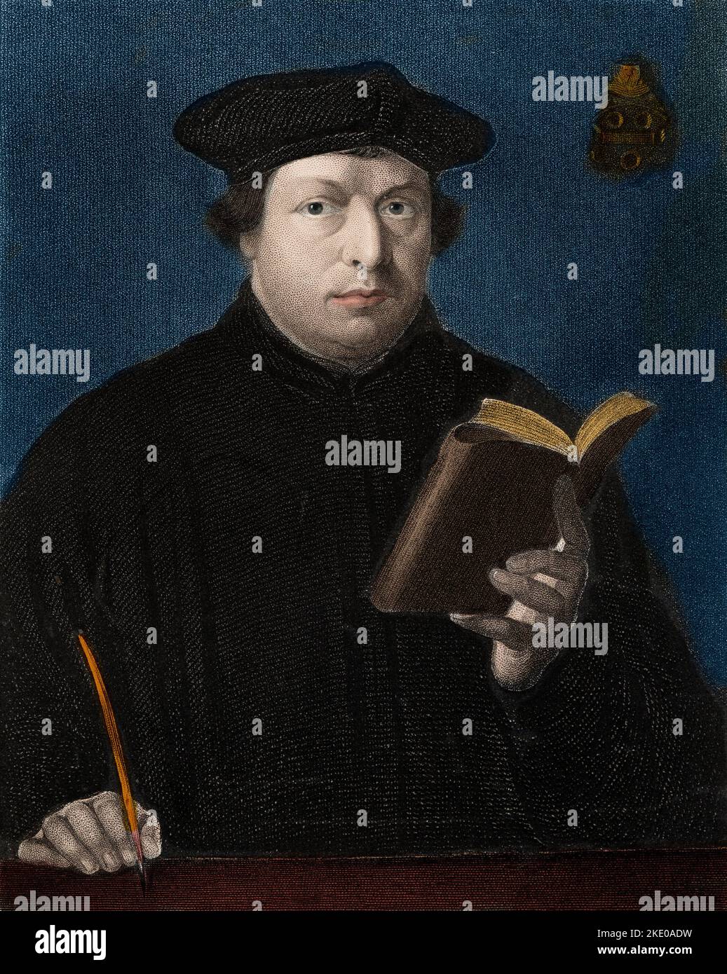 Portrait of Martin Luther 1483-1546 - engraving Stock Photo