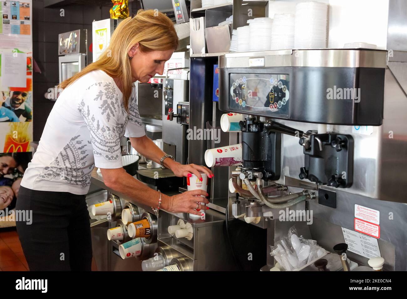 The owner of the McDonald's franchise working in the restaurant for a ...