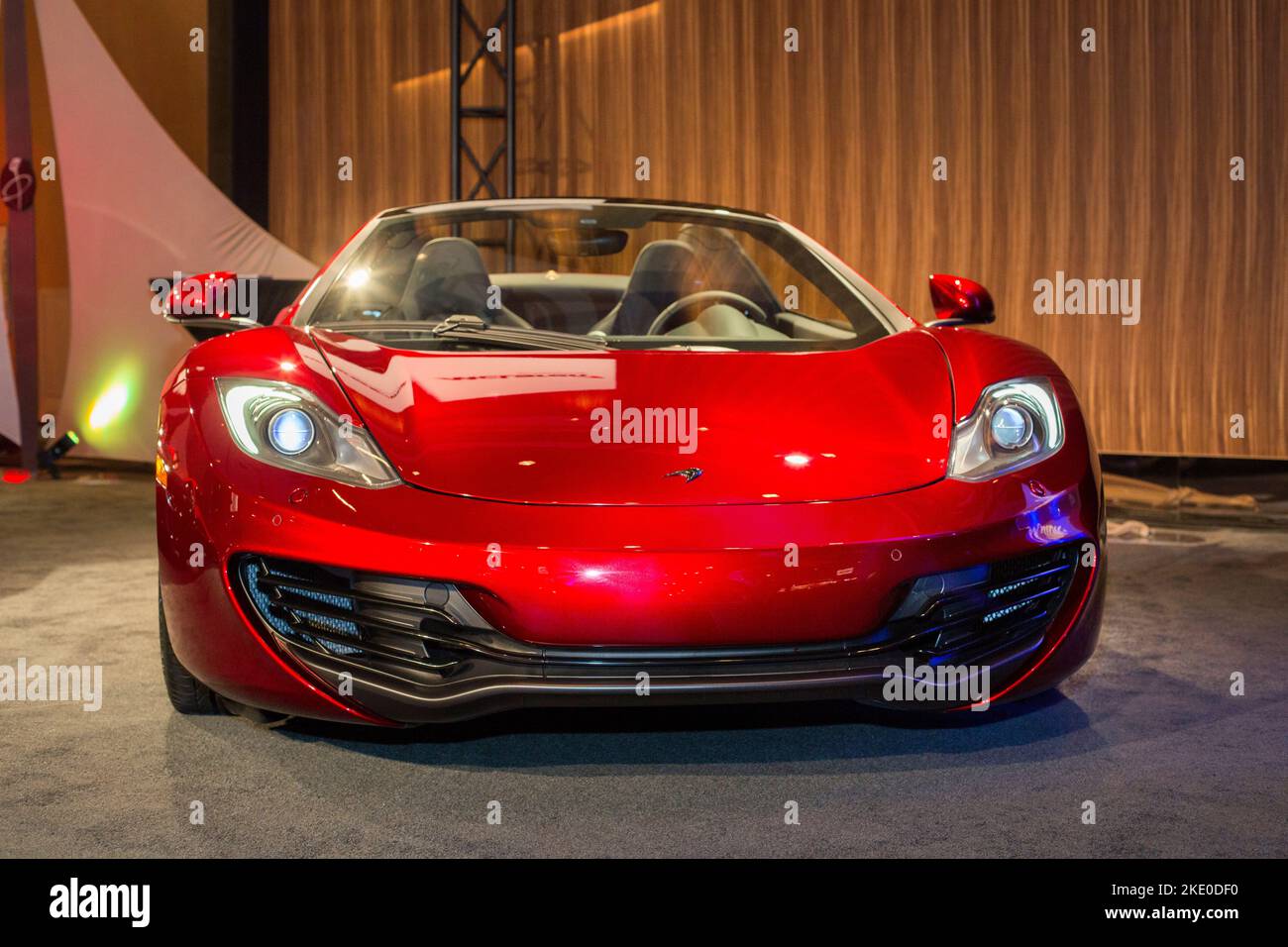Detroit, Michigan The McLaren 12C in a display of luxury cars during
