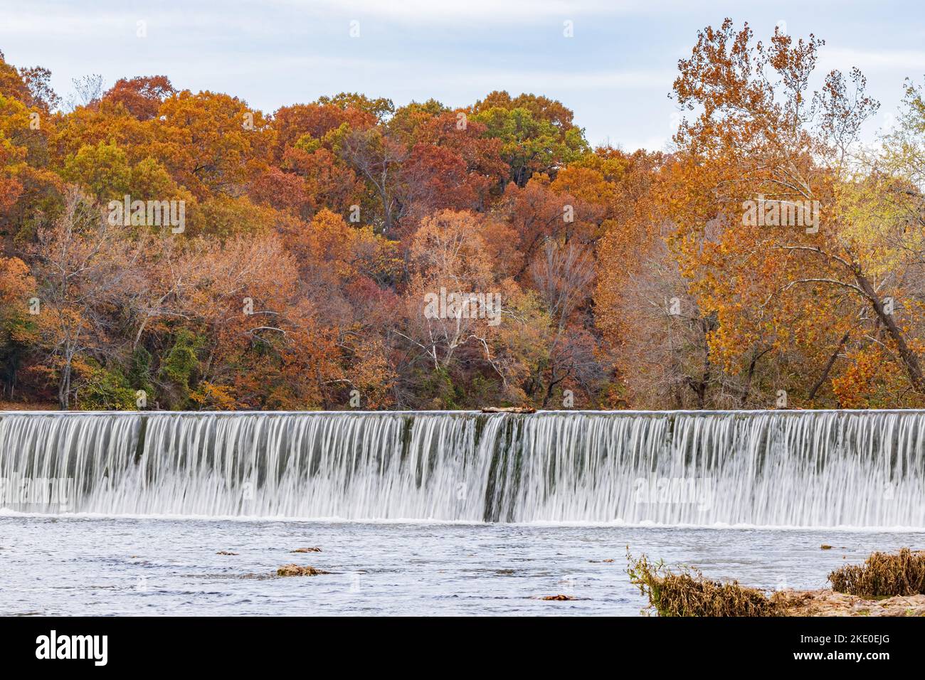 Falls View Fall Overcast view of the fall color of Grand Falls at Joplin, Missouri ...