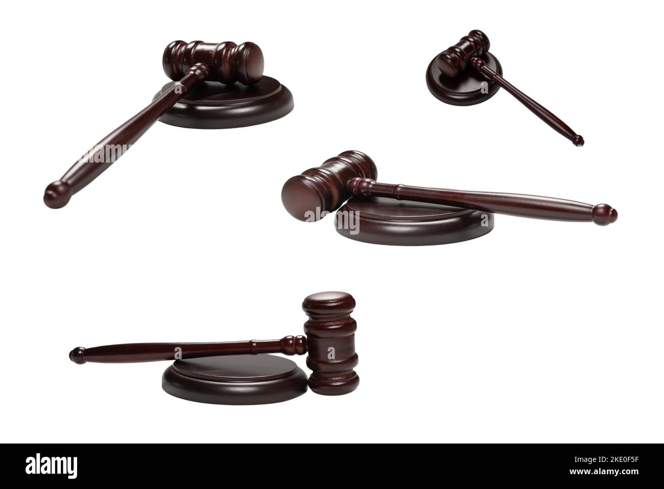 Judge Instrument Wooden judge gavel and soundboard isolated on a white background ...