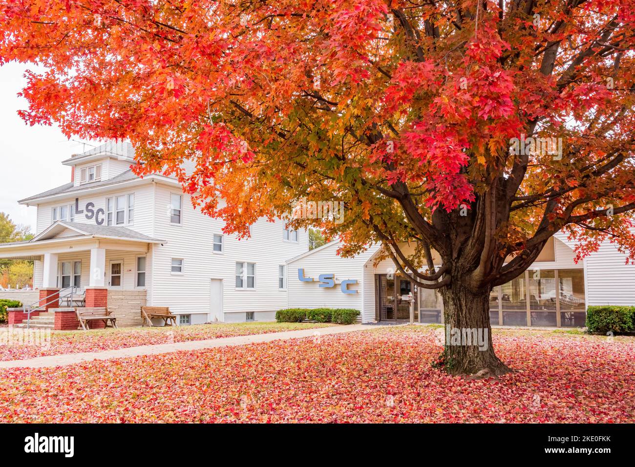 Missouri, OCT 29 2022 Overcast view of the campus of Missouri State
