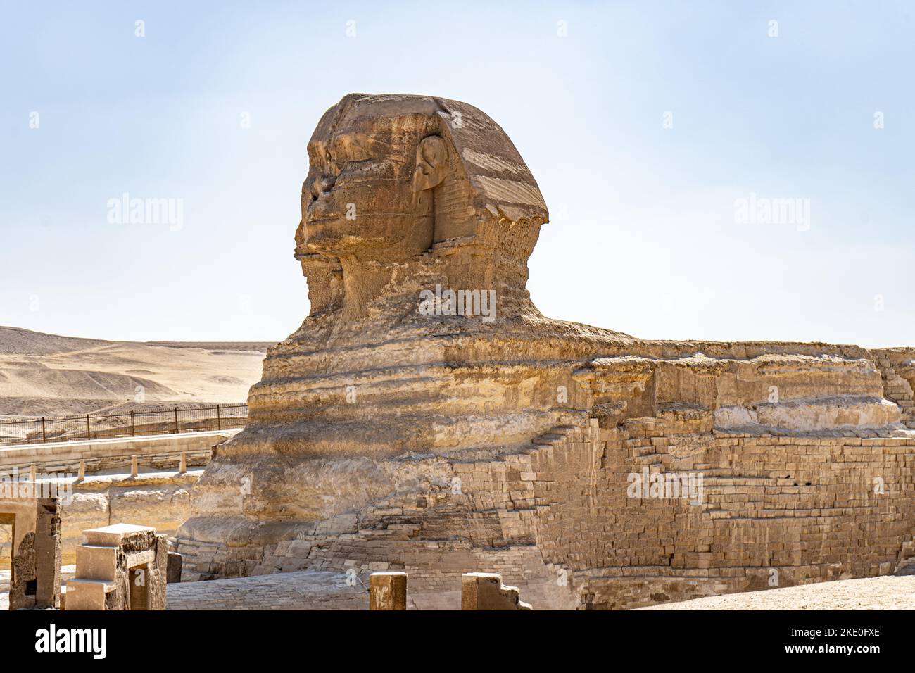 The Great Sphinx standing on the Giza Plateau on the west bank of the ...
