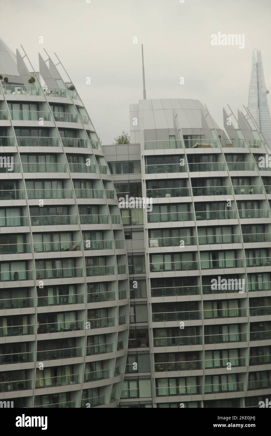 A vertical shot of the buildings at the financial district in London ...