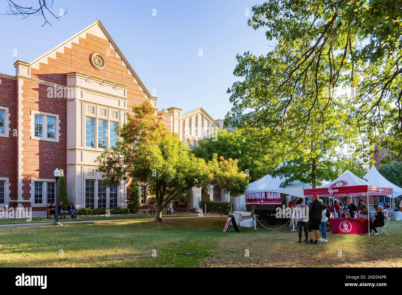 Oklahoma, OCT 15 2022 Sunny view of the campus of OU during