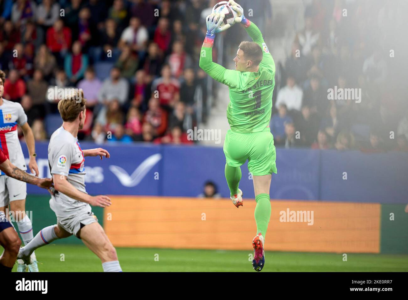 Pamplona, Spain. 08th Nov, 2022. Marc-Andre Ter Stegen (goalkeeper; FC Barcelona) seen in action during the Spanish football of La Liga Santander, match between CA Osasuna and FC Barcelona at the Sadar Stadium.(Final score; CA Osasuna 1:2 FC Barcelona) Credit: SOPA Images Limited/Alamy Live News Stock Photo