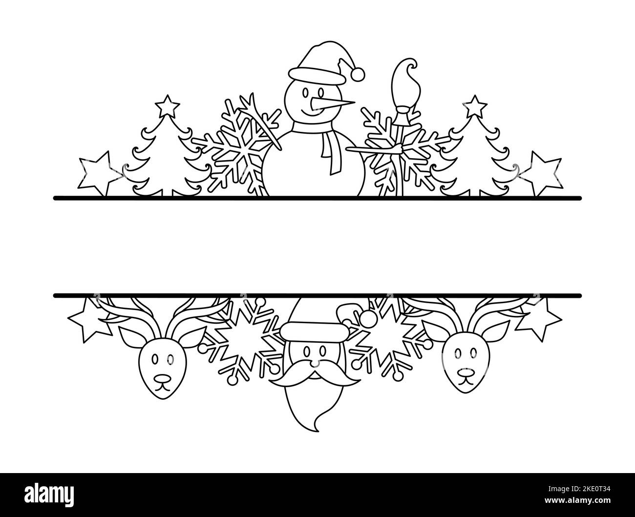 Frame Christmas Elements In A Line Art Style Stock Vector Image Art frame-christmas-elements-in-a-line-art-style-stock-vector-image-art