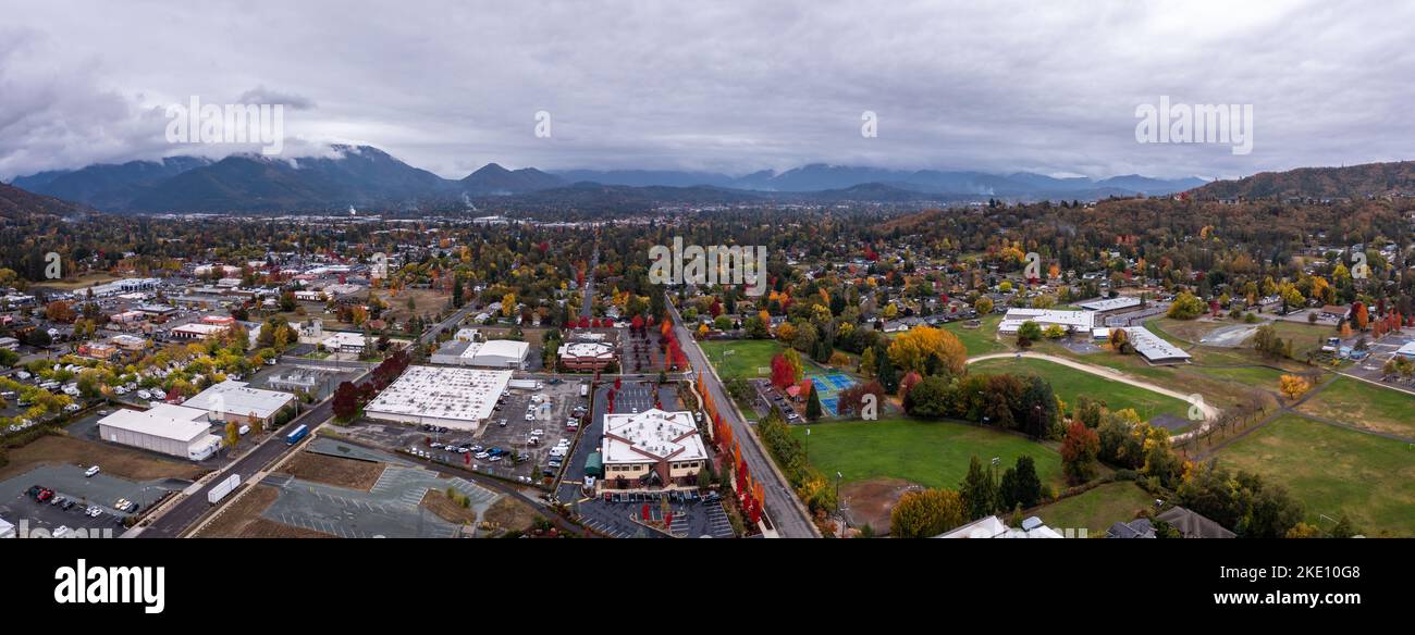 Aerial view of Grants Pass Oregon Stock Photo Alamy