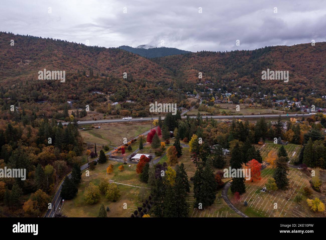 Aerial view of Grants Pass Oregon Stock Photo Alamy