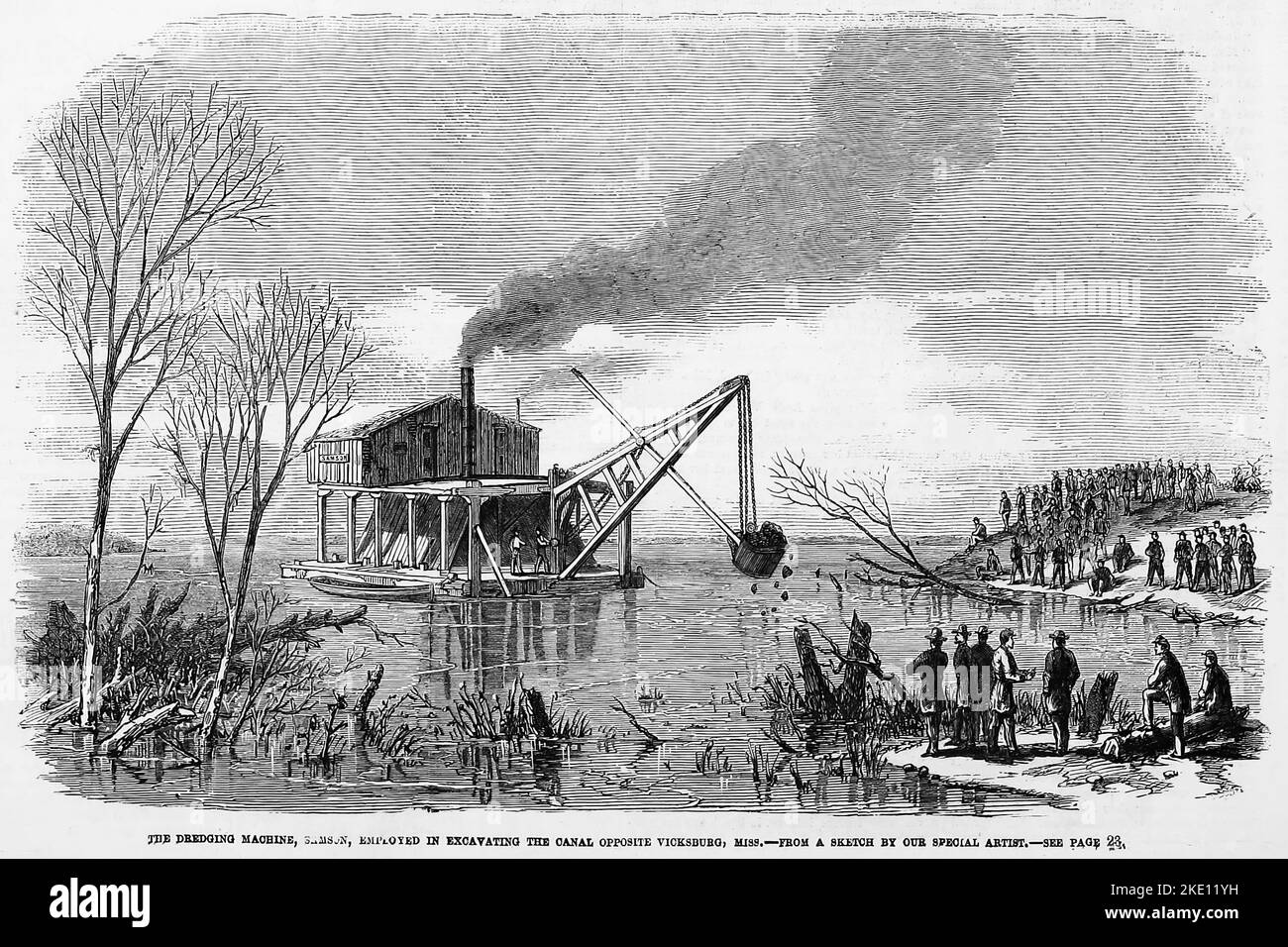The dredging machine, Samson, employed in excavating the canal opposite