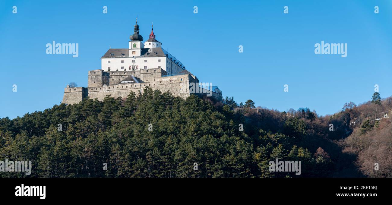 Forchtenstein Castle - a medieval castle from the 15th century located in the Rosalia mountains in Burgenland, Austria. Stock Photo