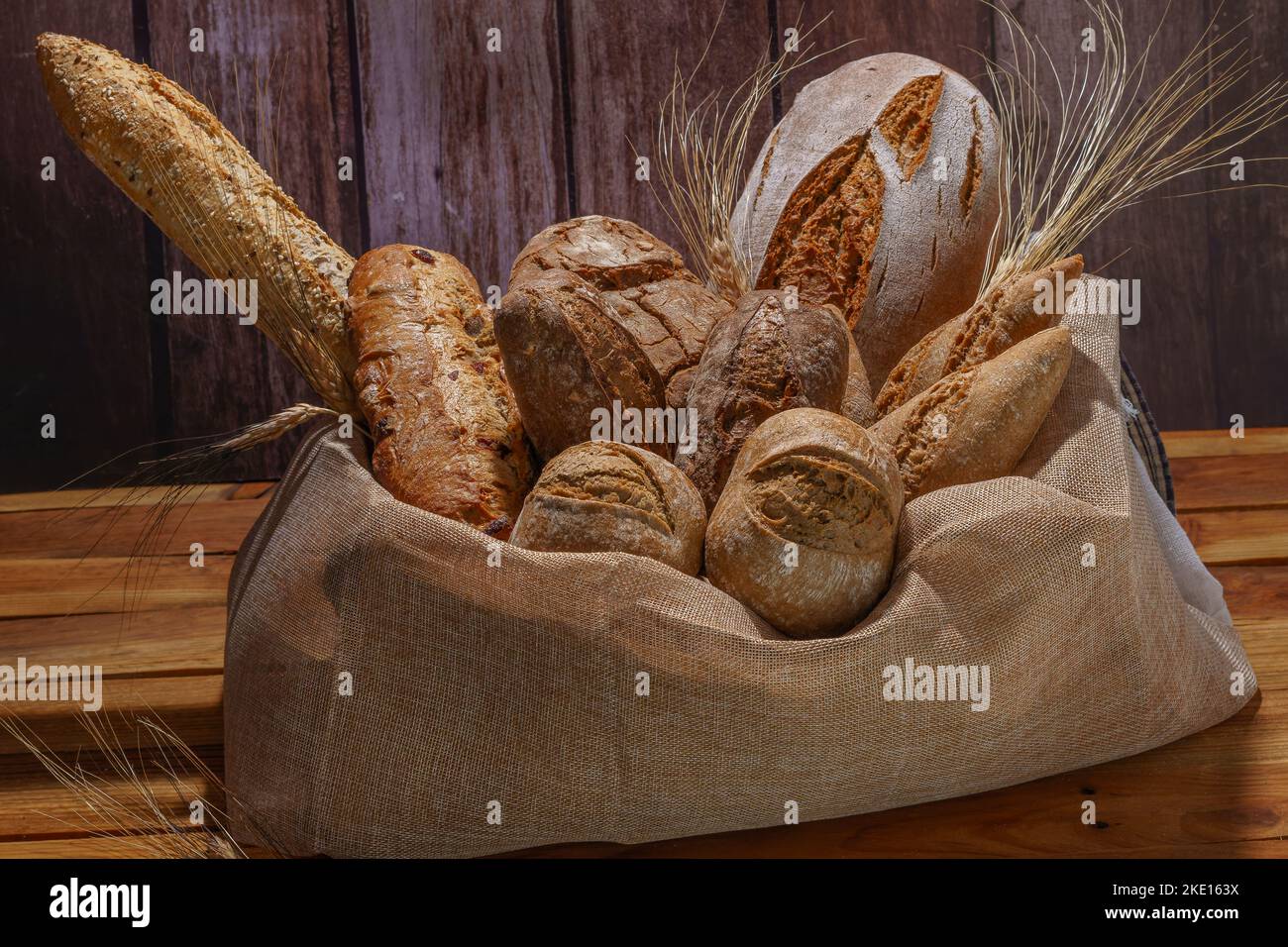 various types of artisan breads made with sourdough Stock Photo Alamy