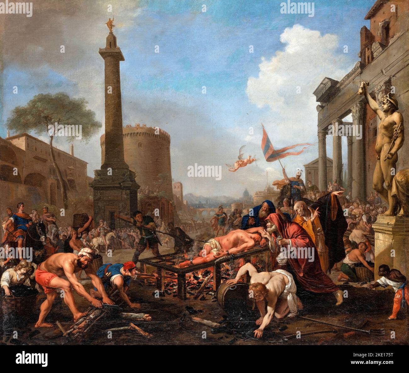 The Martyrdom of Saint Lawrence by Bartholomeus Breenbergh (c.1598-c. 1657), oil on canvas, 1647 Stock Photo