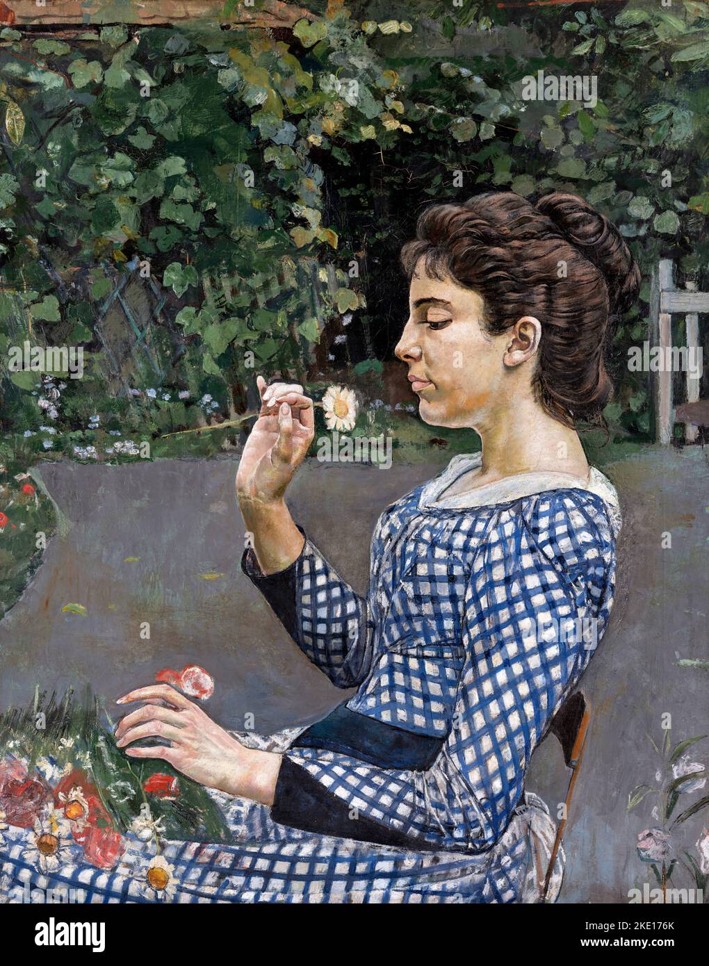 Portrait of Hélène Weiglé by the Swiss symbolist painter, Ferdinand Hodler (1853- 1918). oil on canvas, 1888 Stock Photo