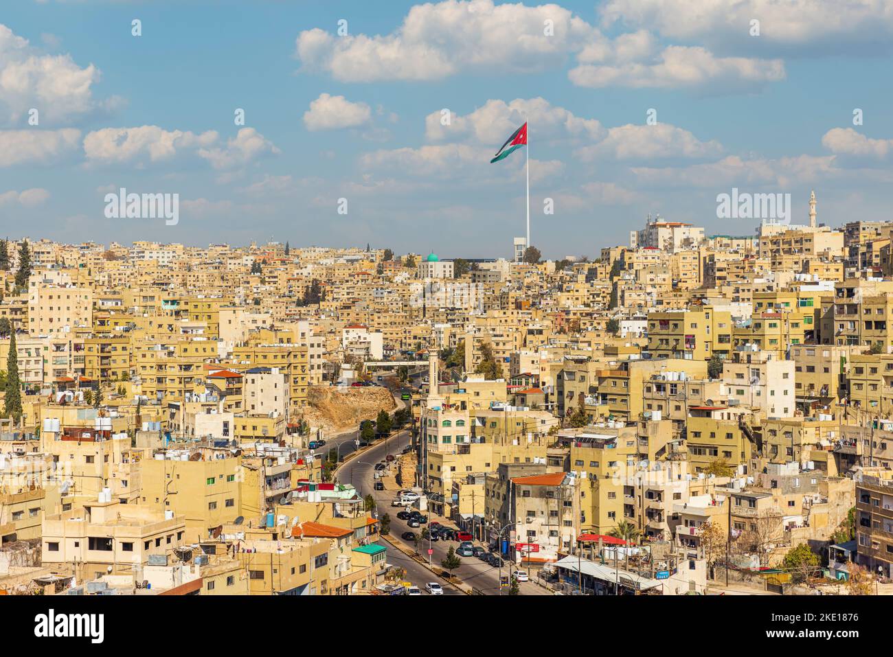 Jordan flag in amman hi-res stock photography and images - Alamy