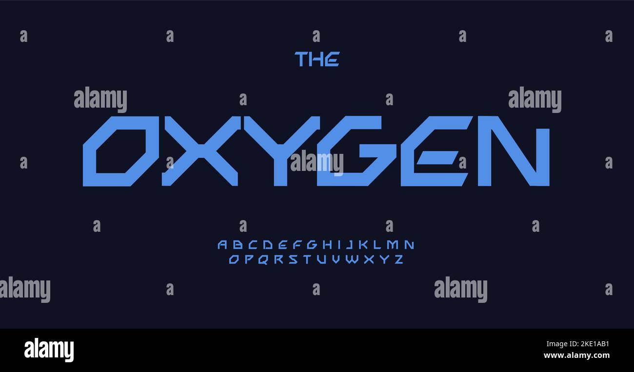 Futuristic font, modern geometric typeset. Innovation technology ...