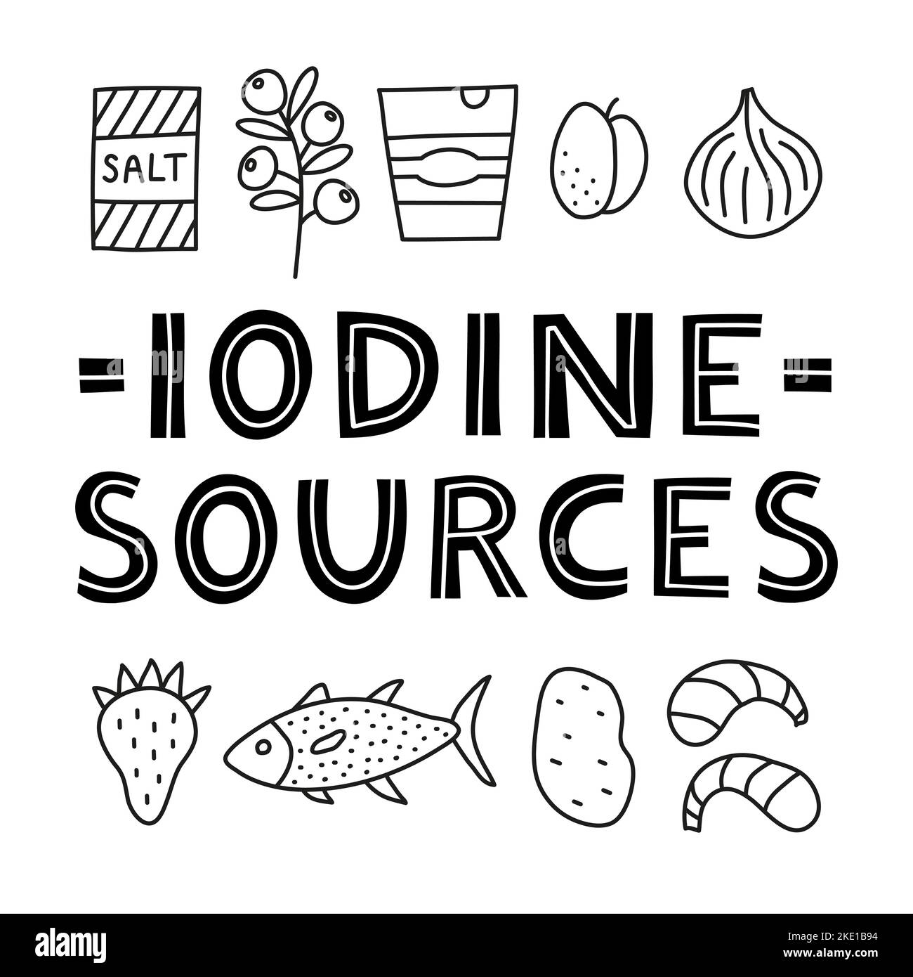 Iodine foods Stock Vector Images Alamy