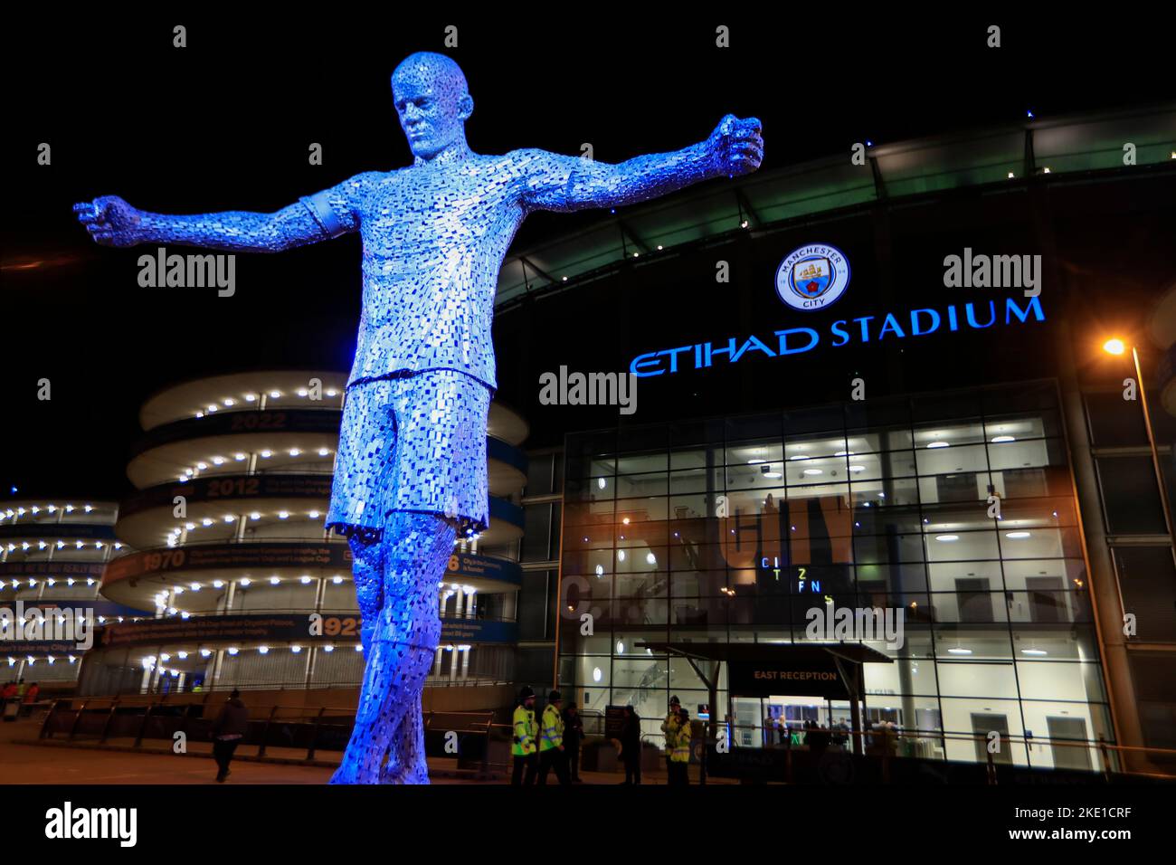 The Vincent Company statue outside the Etihad ahead of the Carabao Cup Third Round match
