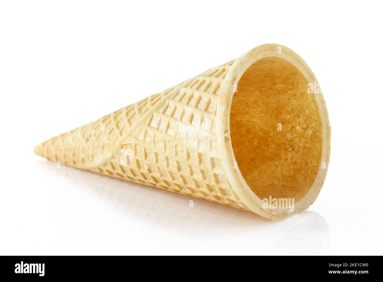 Empty ice cream cone isolated on white background.Wafer Stock Photo Alamy
