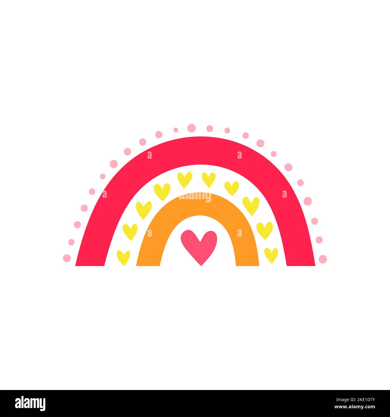 Cute colorful Scandinavian rainbow with hearts for nursery posters ...