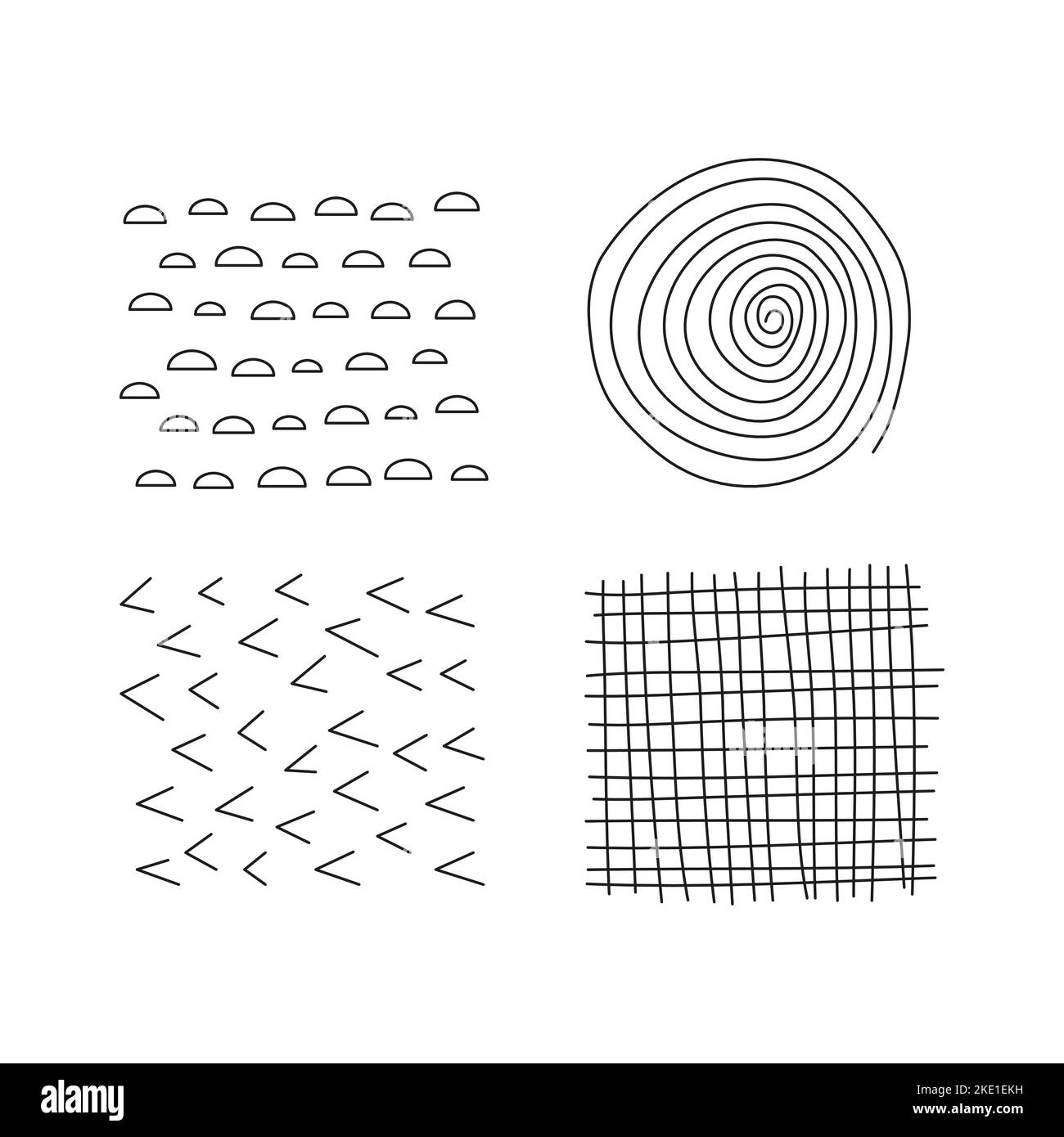 Set of scribble abstract doodle textures isolated on white background ...