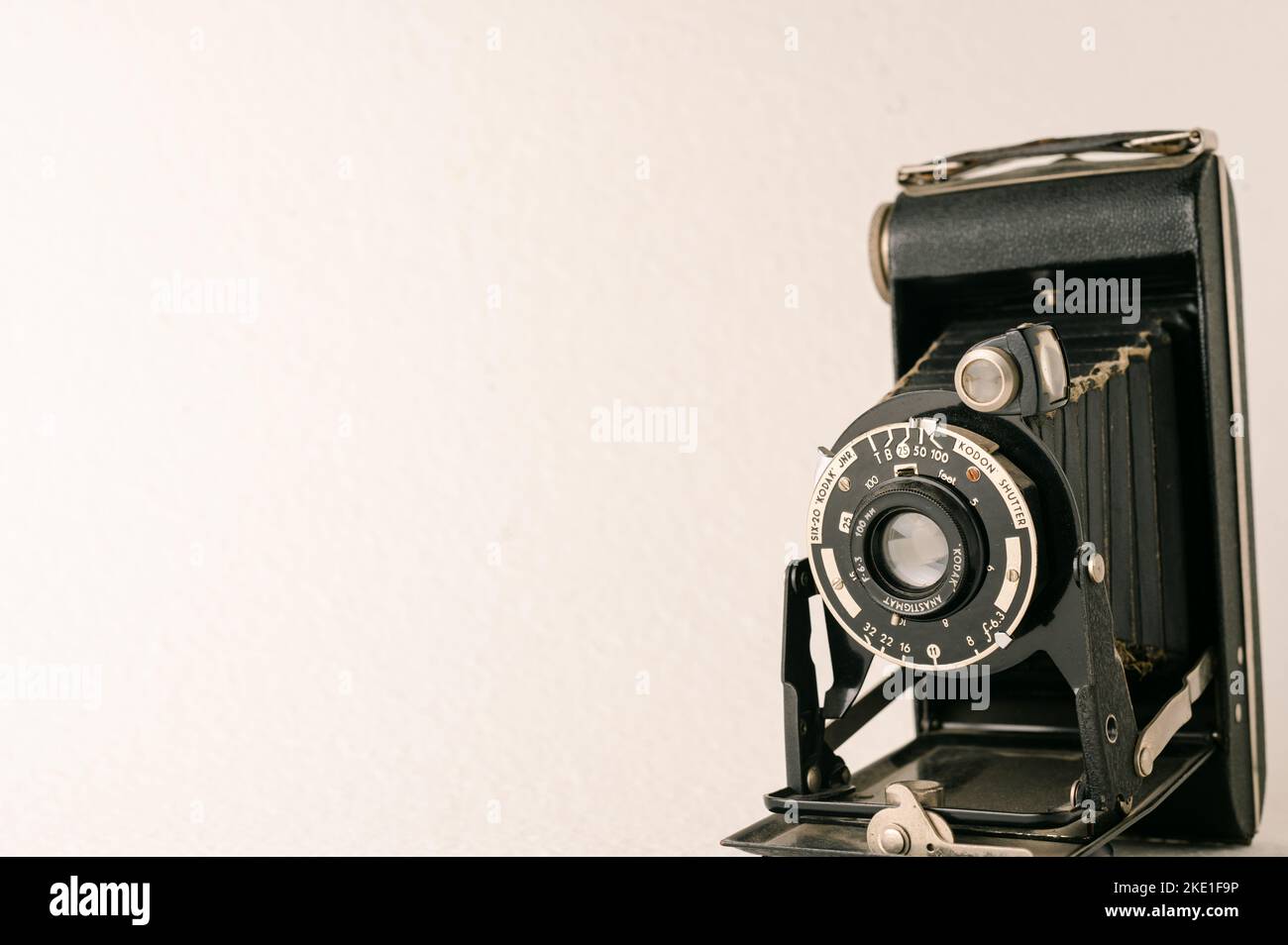 the black vintage camera on a white background Stock Photo - Alamy
