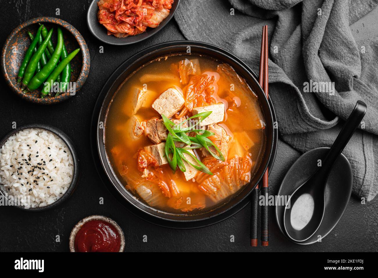 kimchi soup with tofu Stock Photo Alamy