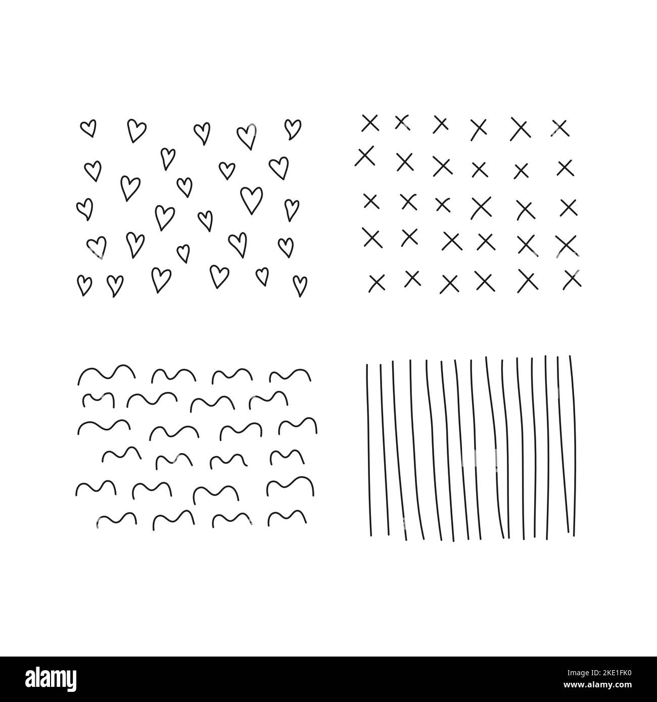 Set of scribble abstract doodle textures isolated on white background ...