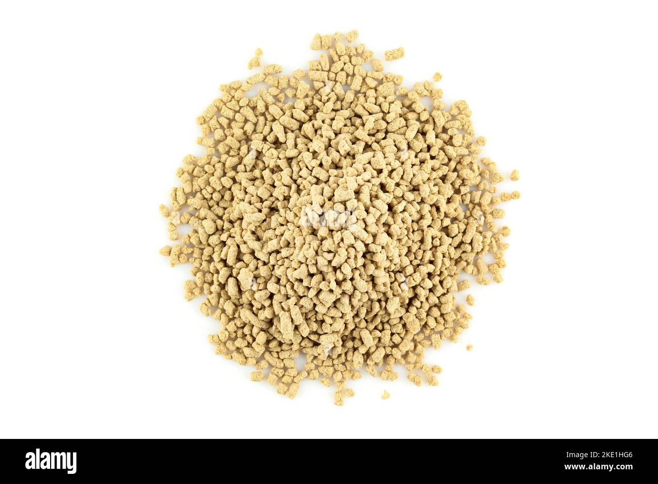 Pile of sweetened instant tea granules isolated on white background