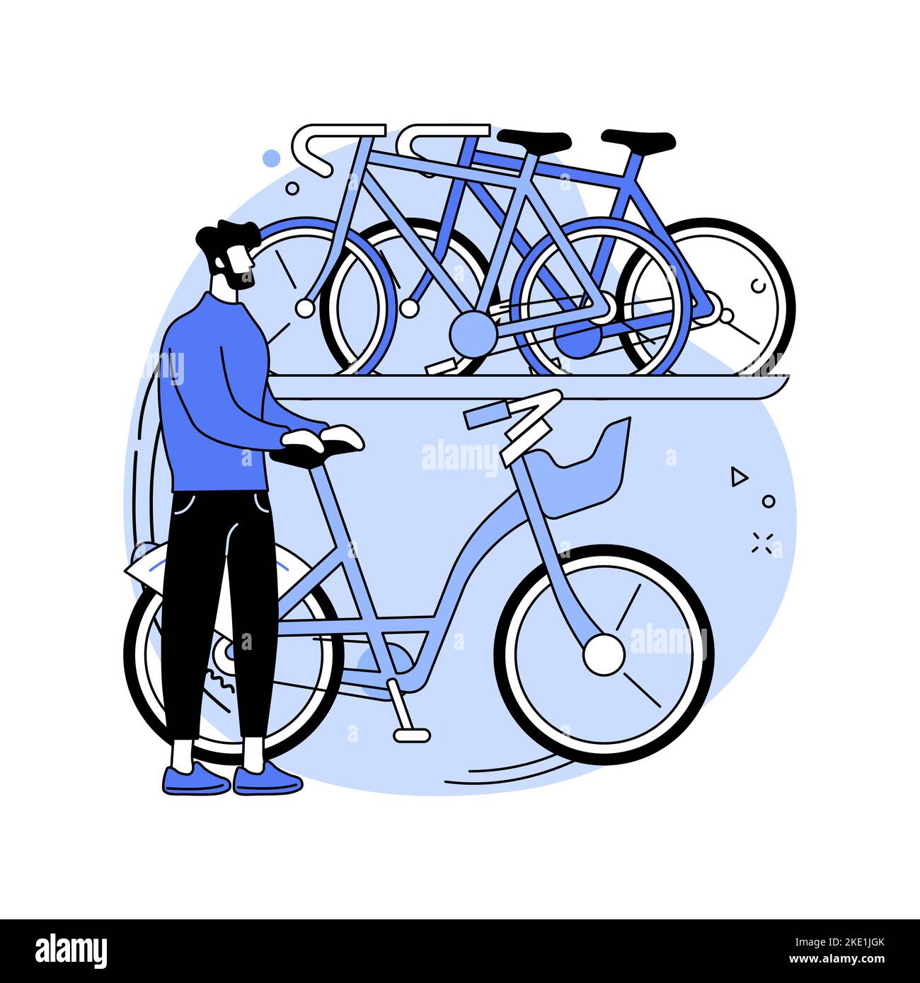 Bike shop owner isolated cartoon vector illustrations Stock Vector