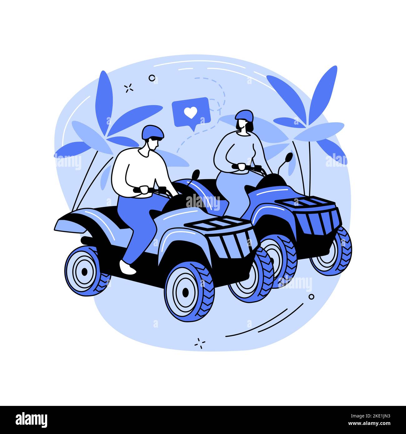 Quad rental isolated cartoon vector illustrations Stock Vector Image