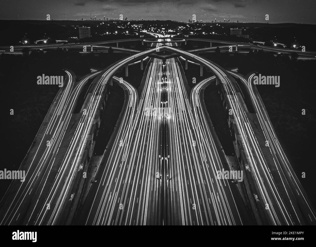 Aerial cars highway Black and White Stock Photos & Images - Alamy