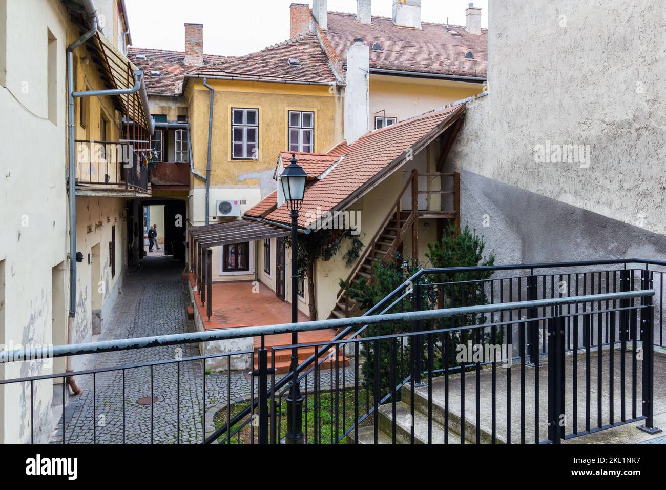 Bailey Promenade (Varfalsetany) with old houses, Sopron, Hungary Stock Photo Alamy