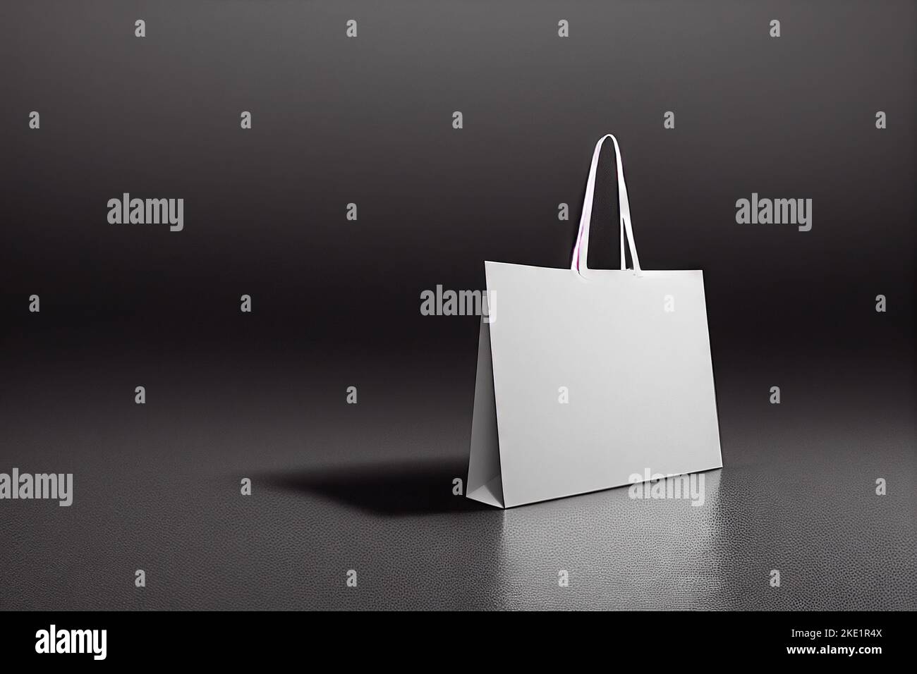 A 3D digital render of a white shopping bag mockup with copy space on a ...