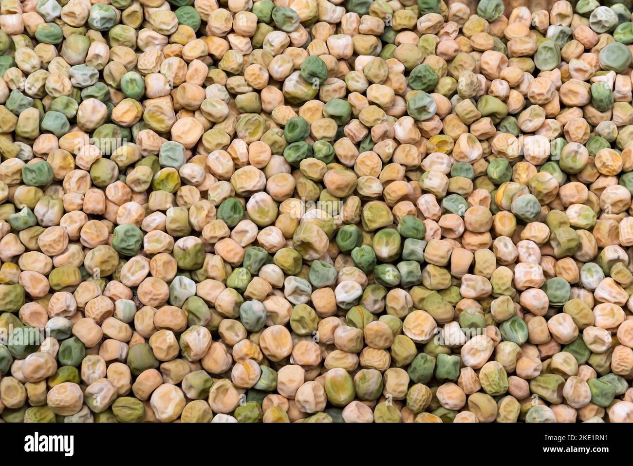 Pea. Dry green peas texture background. Top view. Stock Photo