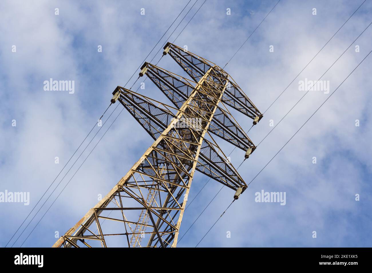 Electricity pylon, or transmission tower, in the UK. Stock Photo