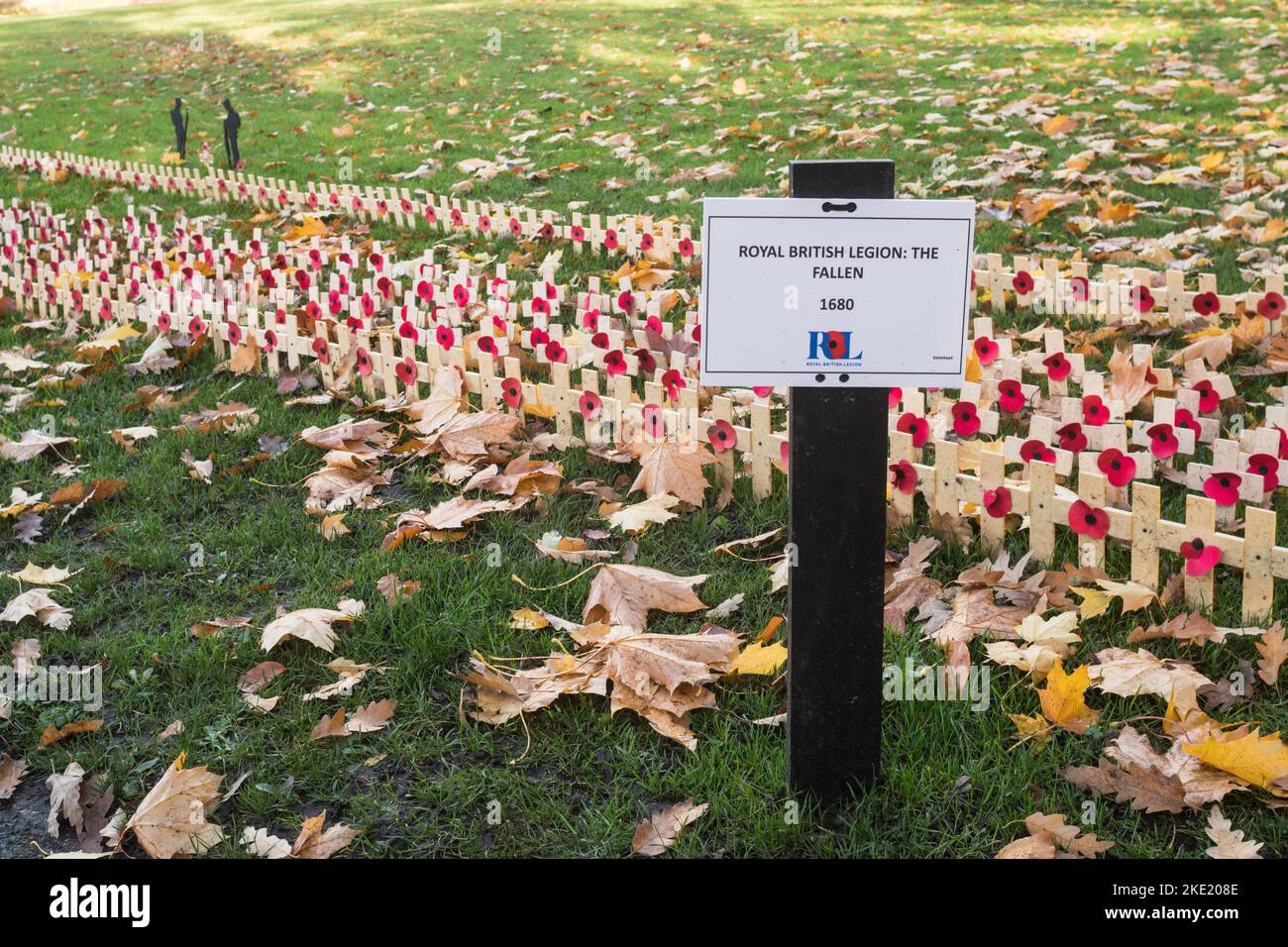 Saltwell Park Field of Remembrance, Gateshead, England, UK Stock Photo