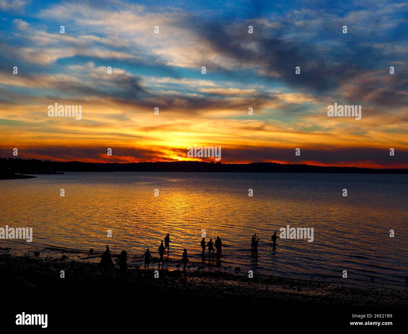 Sunset at Steilacoom Stock Photo Alamy