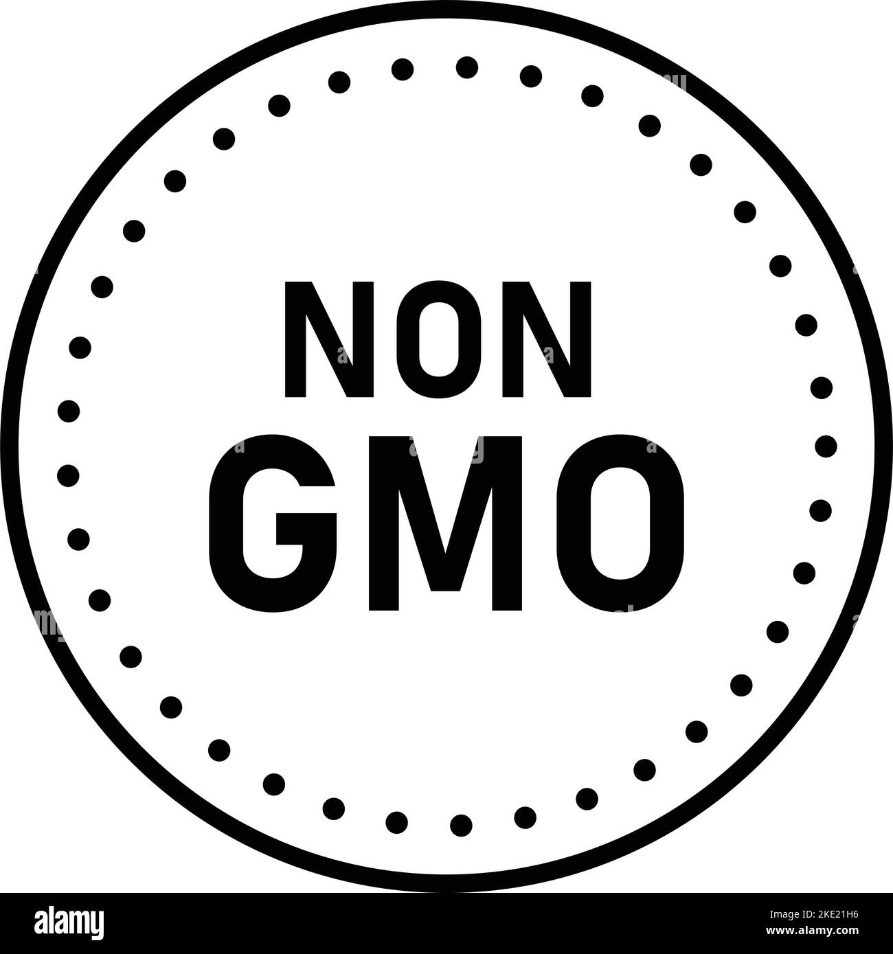 A vector of 'non gmo' sign in black circle isolated in white background