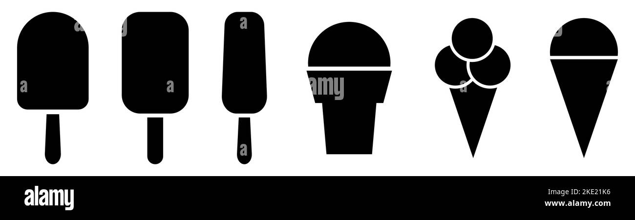 Set of ice cream icons. Vector illustration isolated on white ...
