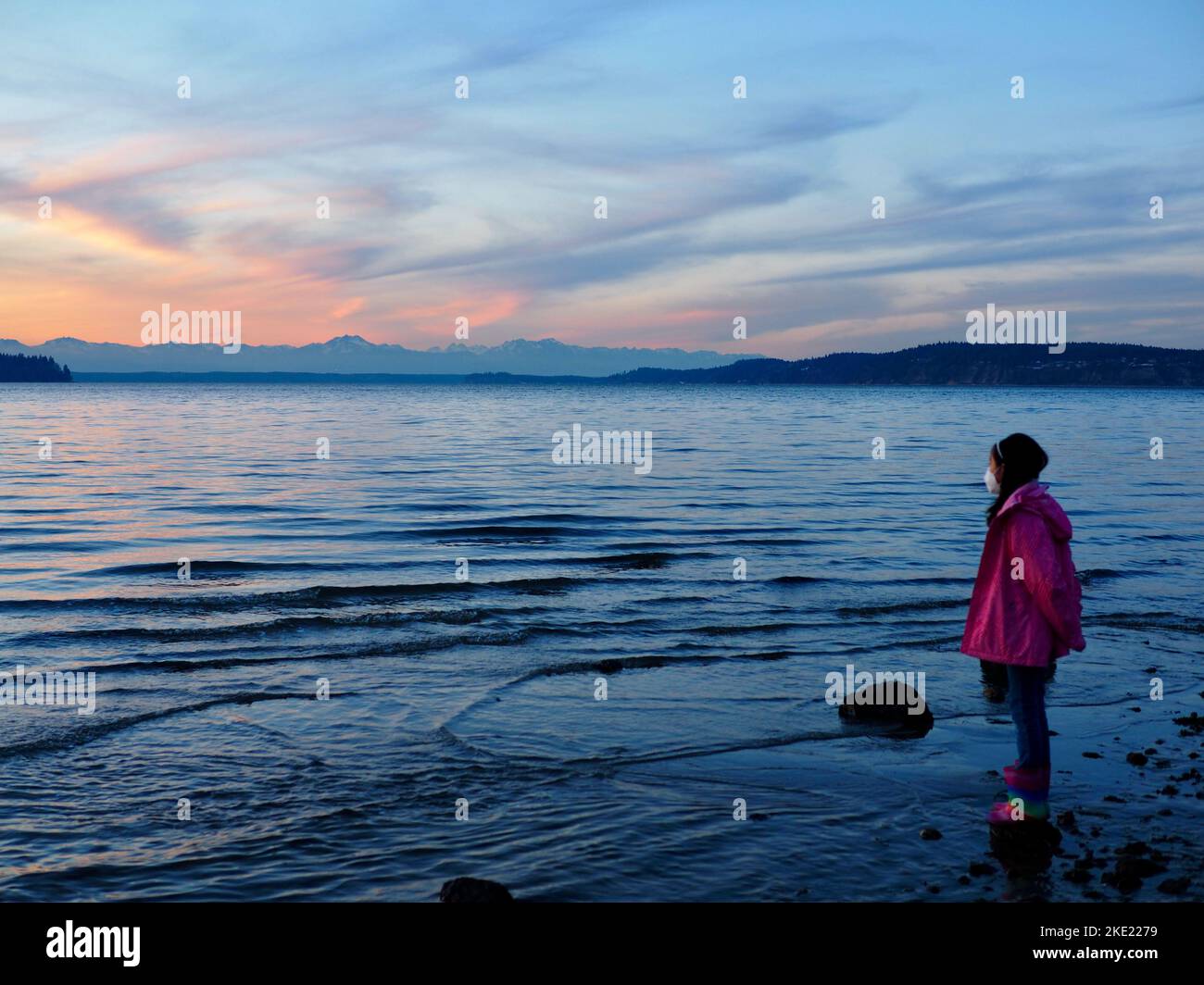 Sunset at Steilacoom Stock Photo Alamy