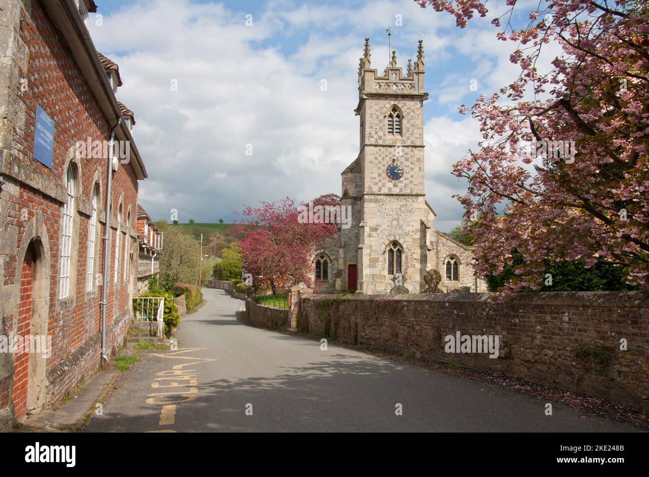 St Giles church, Great Wishford, Wylye Valley, nr Wilton, Salisbury, Wiltshire, England Stock Photo