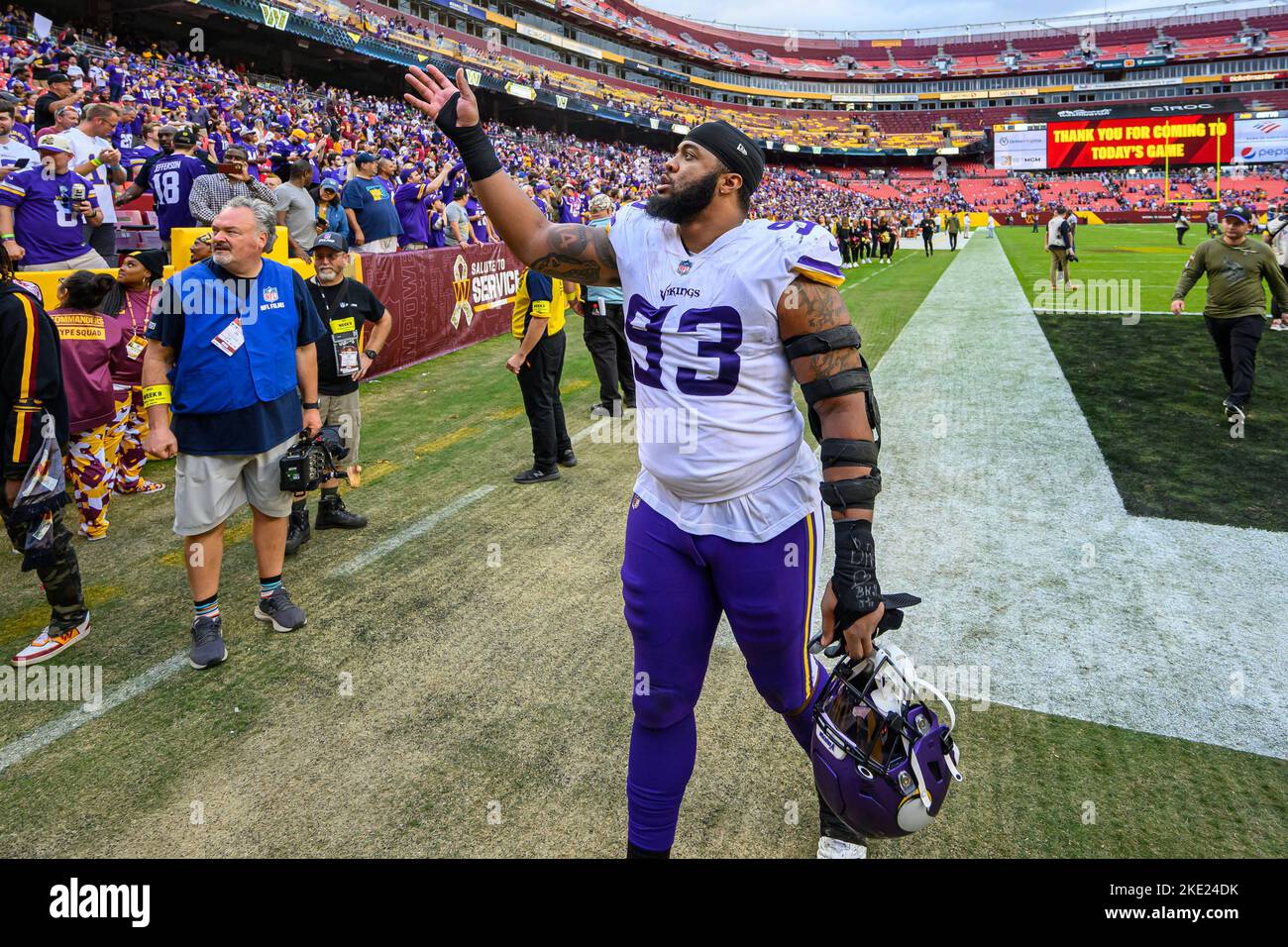 Minnesota Vikings defensive end Jonathan Bullard (93) lines up during a NFL  football game against the Miami Dolphins, Sunday, Oct.16, 2022 in Miami  Gardens, Fla. (AP Photo/Alex Menendez Stock Photo - Alamy