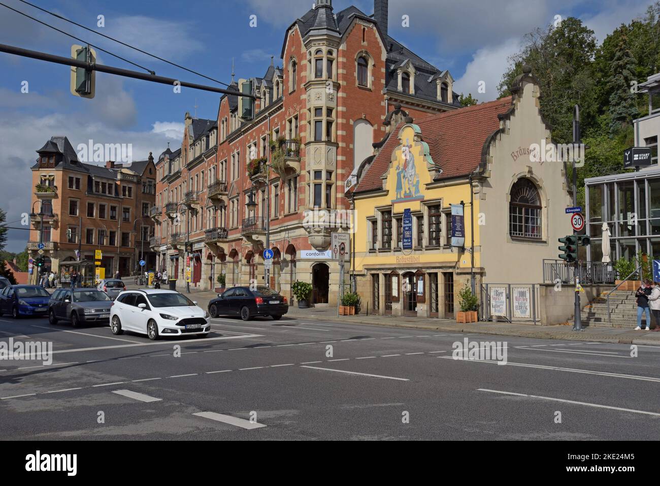 The historic Bräustübel bar and restaurant in Loschwitz, Dresden, Germany Stock Photo