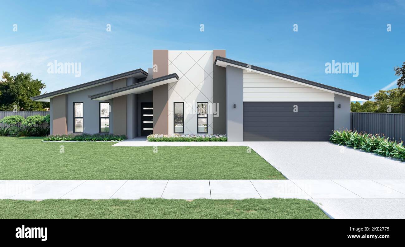 Skillion Roof Home Design Stock Photo Alamy