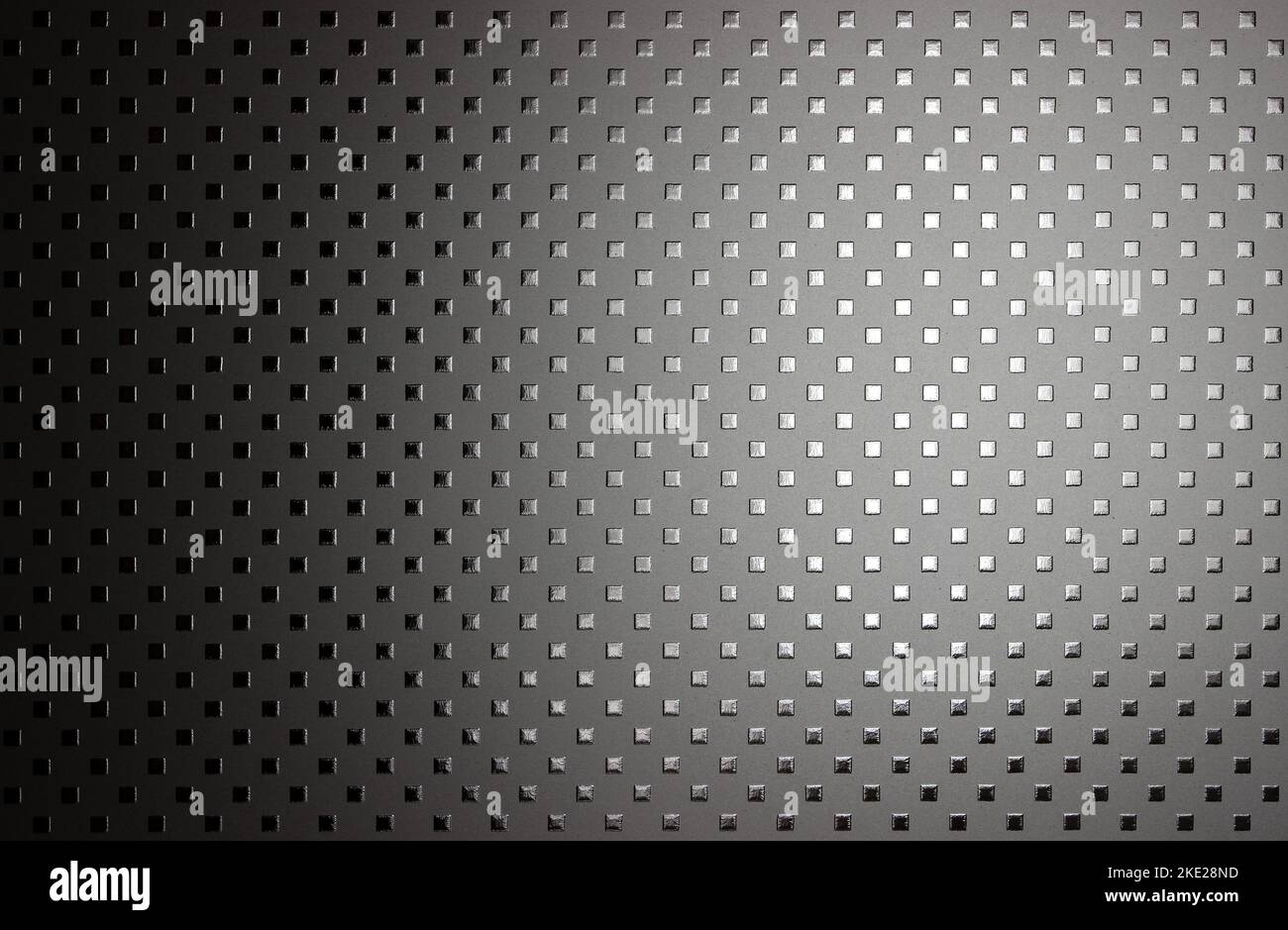 Metal sheet with embossed squares texture background Stock Photo