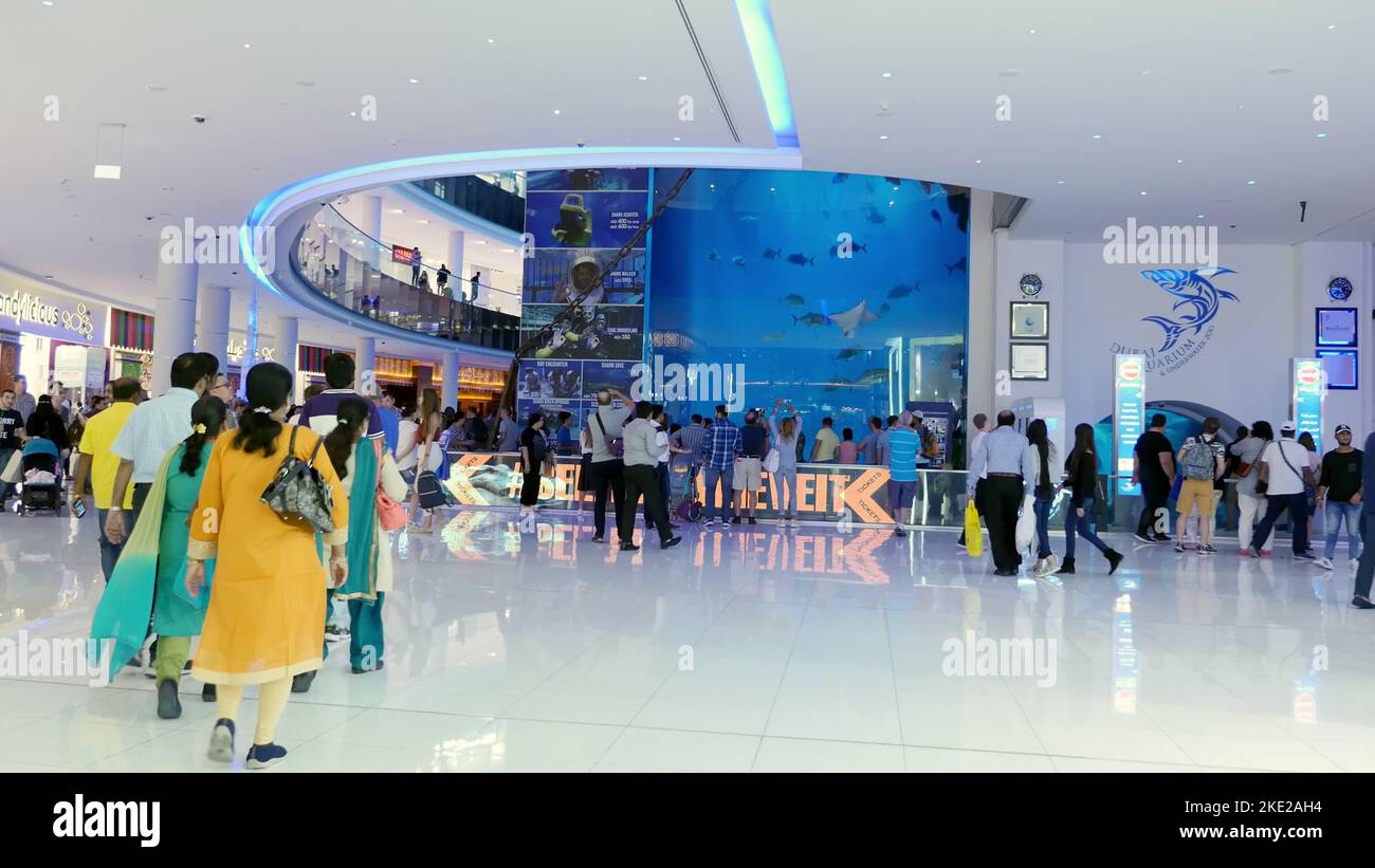 DUBAI, UNITED ARAB EMIRATES, UAE NOVEMBER 20, 2017 Aquarium in Dubai